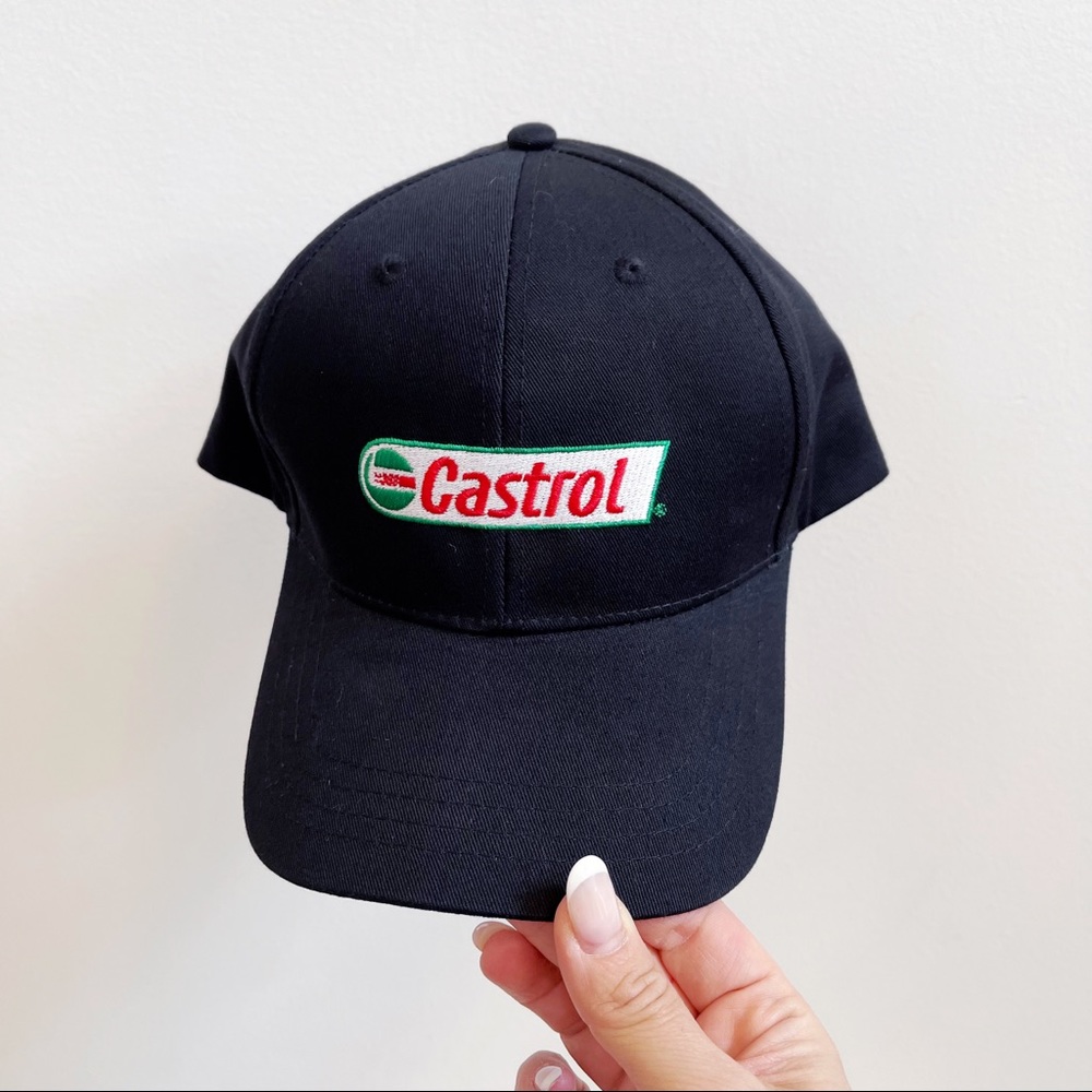 Castrol Black Cotton Racing Cap OS NWOT